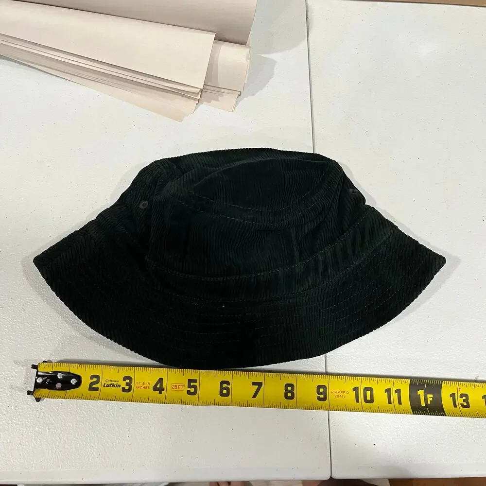 J Crew Unisex Dark Green Garment-Dyed Corduroy Bucket Hat BE128 Size S/M NIB